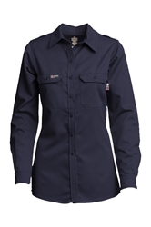 Womens Lapco FR Westex DH Button Shirt | Navy 